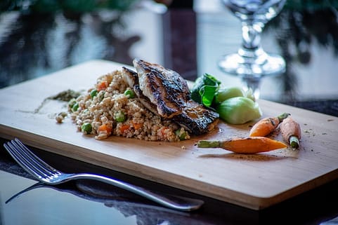 Copy of Braised red snapper and quinoa with benito